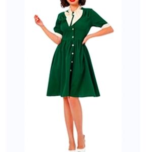 Green retro dress